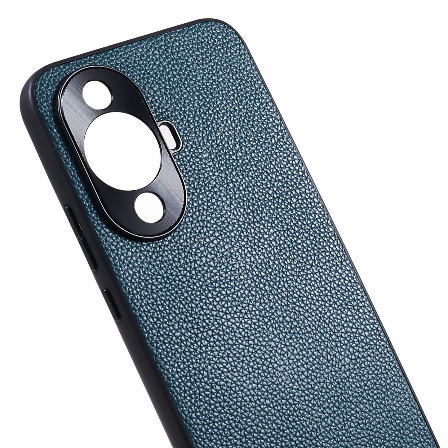 For Huawei nova 11 Camera Protection Phone Case Genuine Cow Leather+PC+TPU Shockproof Cover