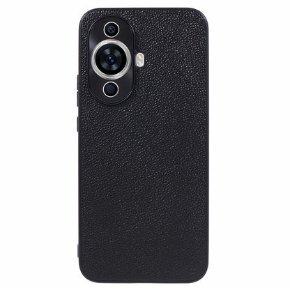 For Huawei nova 11 Camera Protection Phone Case Genuine Cow Leather+PC+TPU Shockproof Cover