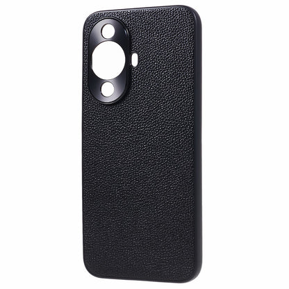 For Huawei nova 11 Camera Protection Phone Case Genuine Cow Leather+PC+TPU Shockproof Cover