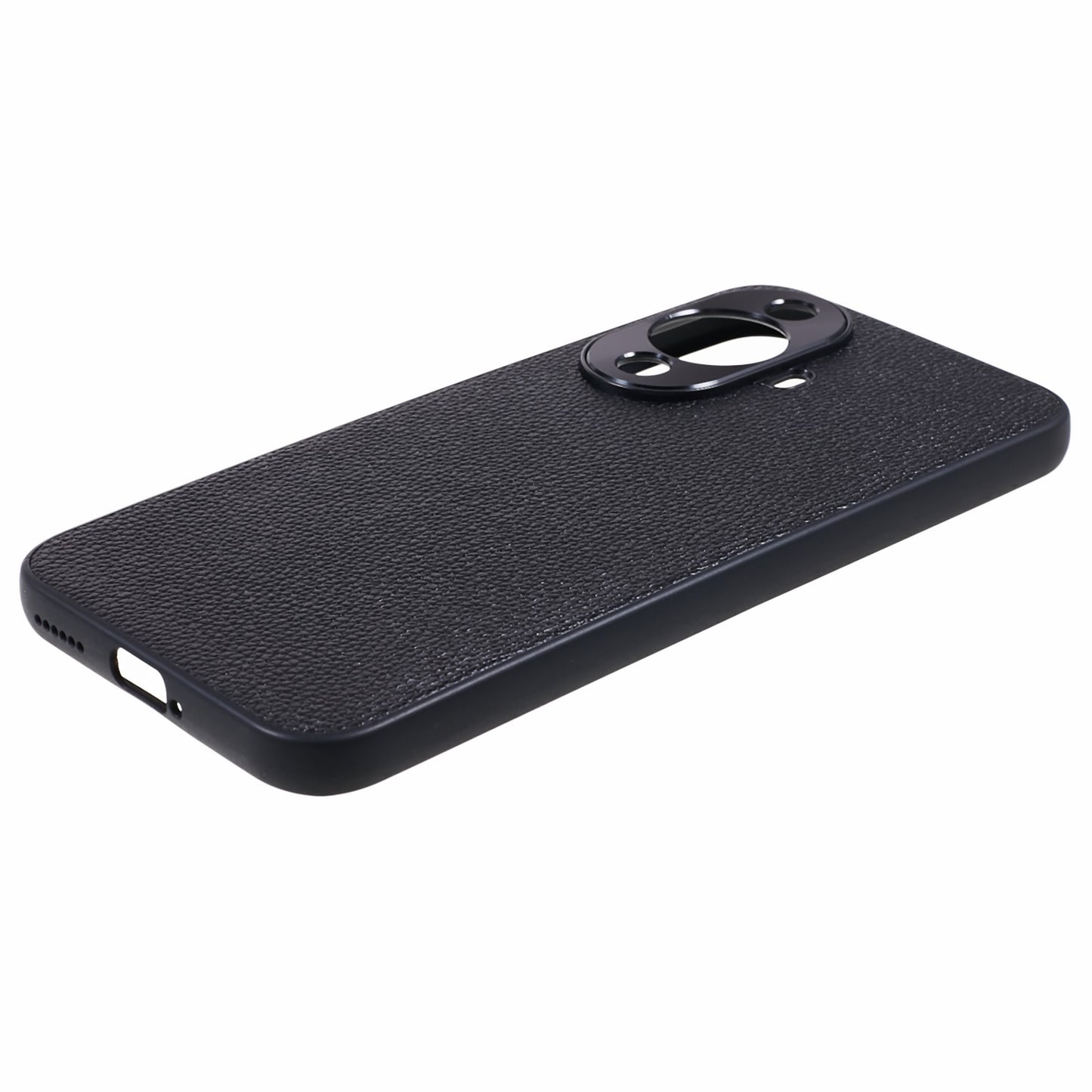 For Huawei nova 11 Camera Protection Phone Case Genuine Cow Leather+PC+TPU Shockproof Cover