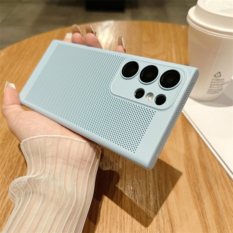 For Samsung Galaxy S23 Ultra Breathable Heat Dissipating Mesh Phone Case Hard PC Slim Phone Cover