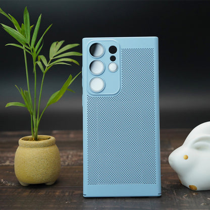 For Samsung Galaxy S23 Ultra Breathable Heat Dissipating Mesh Phone Case Hard PC Slim Phone Cover