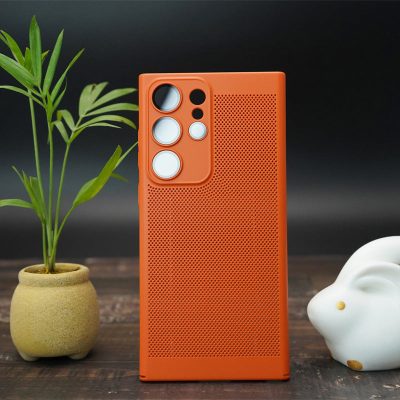 For Samsung Galaxy S23 Ultra Breathable Heat Dissipating Mesh Phone Case Hard PC Slim Phone Cover