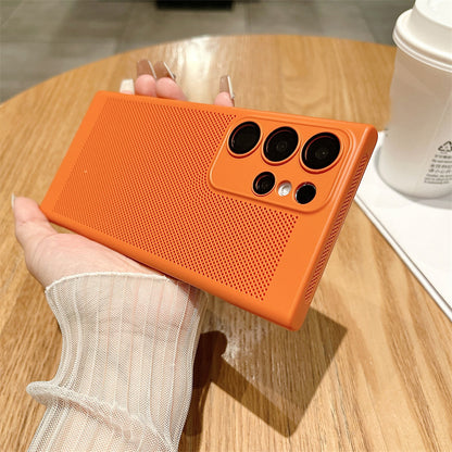 For Samsung Galaxy S23 Ultra Breathable Heat Dissipating Mesh Phone Case Hard PC Slim Phone Cover