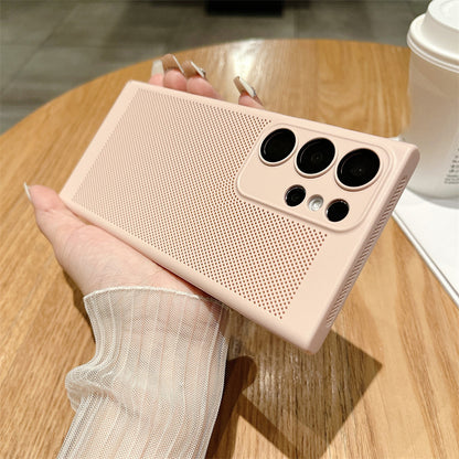 For Samsung Galaxy S23 Ultra Breathable Heat Dissipating Mesh Phone Case Hard PC Slim Phone Cover