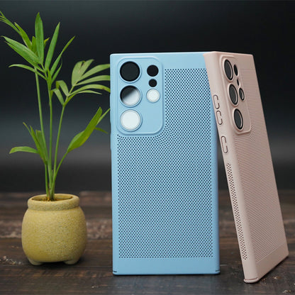 For Samsung Galaxy S23 Ultra Breathable Heat Dissipating Mesh Phone Case Hard PC Slim Phone Cover