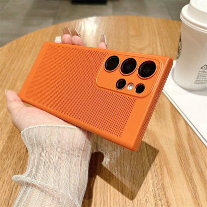 For Samsung Galaxy S23 Ultra Breathable Heat Dissipating Mesh Phone Case Hard PC Slim Phone Cover