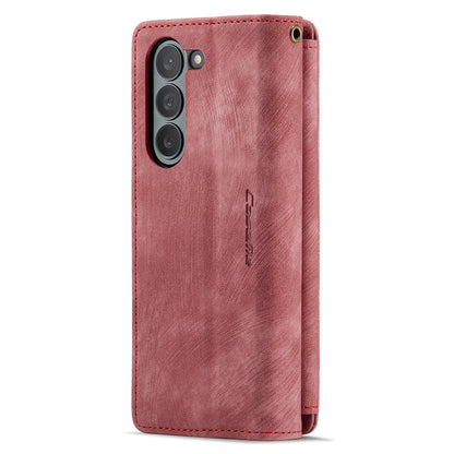 CASEME C30 Series for Samsung Galaxy Z Fold5 5G Zipper Pocket Phone Case 5 Card Slots Leather Cover with Pen Holder