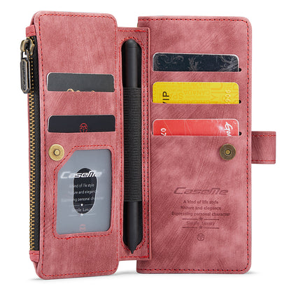 CASEME C30 Series for Samsung Galaxy Z Fold5 5G Zipper Pocket Phone Case 5 Card Slots Leather Cover with Pen Holder