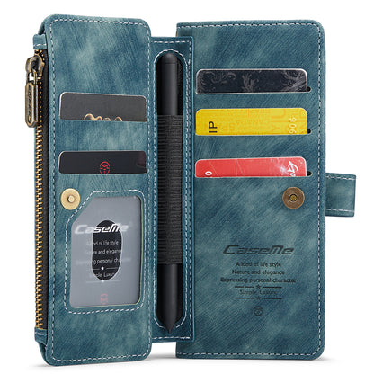 CASEME C30 Series for Samsung Galaxy Z Fold5 5G Zipper Pocket Phone Case 5 Card Slots Leather Cover with Pen Holder