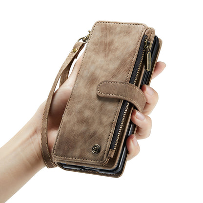 CASEME C30 Series for Samsung Galaxy Z Fold5 5G Zipper Pocket Phone Case 5 Card Slots Leather Cover with Pen Holder