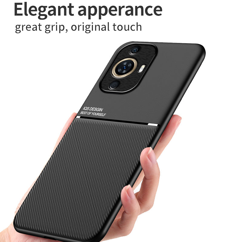 For Huawei nova 11 Pro / nova 11 Ultra Phone Case PU Leather+TPU Magnetic Car Mount Phone Cover
