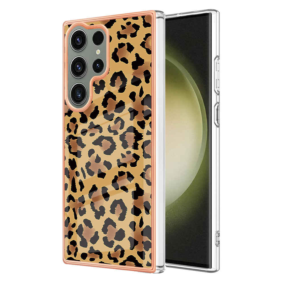 YB IMD Series-19 Style D Phone Case for Samsung Galaxy S23 Ultra , 2.0mm TPU Pattern IMD Electroplating Cover
