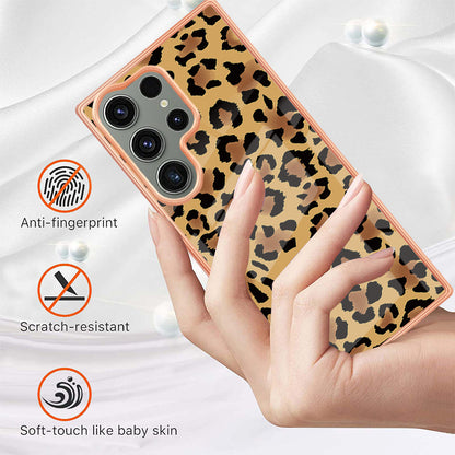 YB IMD Series-19 Style D Phone Case for Samsung Galaxy S23 Ultra , 2.0mm TPU Pattern IMD Electroplating Cover