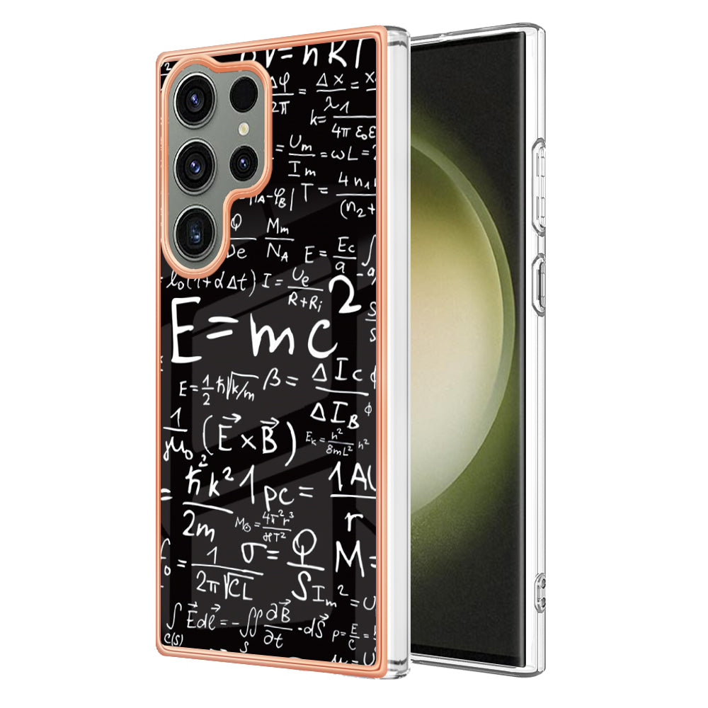 YB IMD Series-19 Style D Phone Case for Samsung Galaxy S23 Ultra , 2.0mm TPU Pattern IMD Electroplating Cover