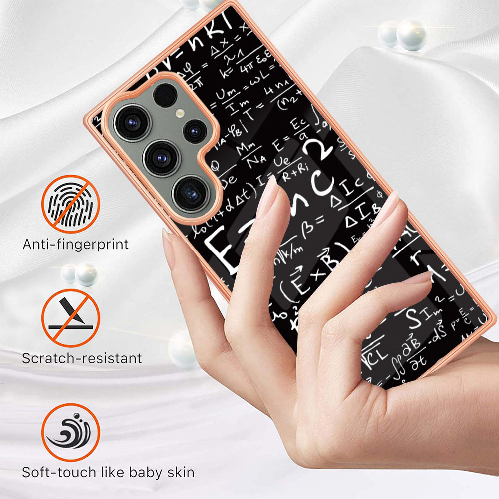 YB IMD Series-19 Style D Phone Case for Samsung Galaxy S23 Ultra , 2.0mm TPU Pattern IMD Electroplating Cover
