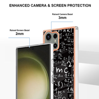 YB IMD Series-19 Style D Phone Case for Samsung Galaxy S23 Ultra , 2.0mm TPU Pattern IMD Electroplating Cover