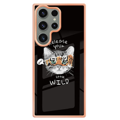 YB IMD Series-19 Style D Phone Case for Samsung Galaxy S23 Ultra , 2.0mm TPU Pattern IMD Electroplating Cover