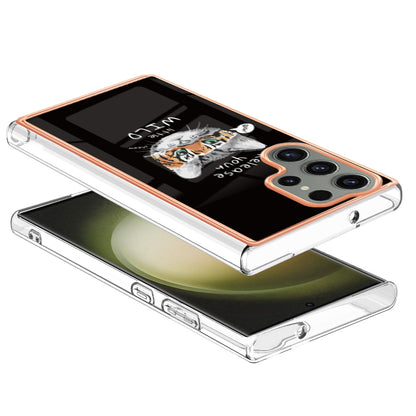 YB IMD Series-19 Style D Phone Case for Samsung Galaxy S23 Ultra , 2.0mm TPU Pattern IMD Electroplating Cover