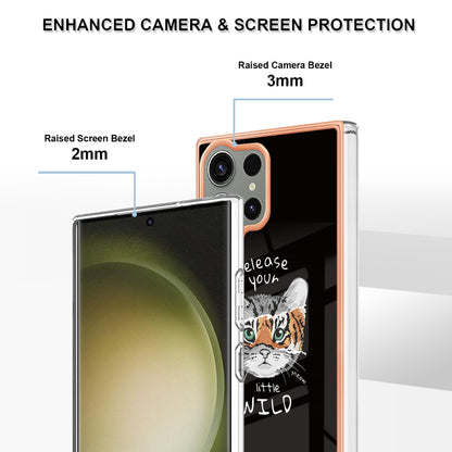 YB IMD Series-19 Style D Phone Case for Samsung Galaxy S23 Ultra , 2.0mm TPU Pattern IMD Electroplating Cover