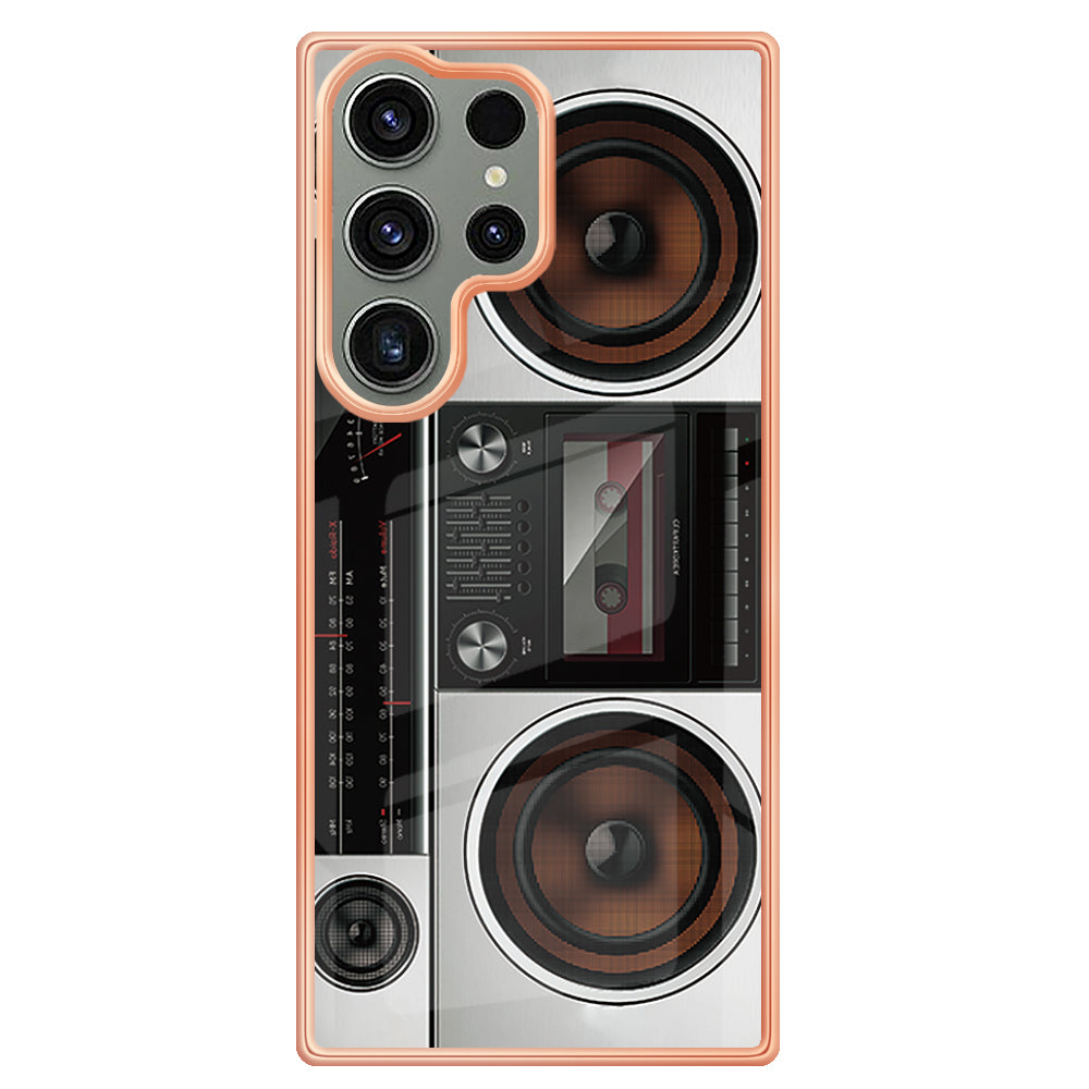 YB IMD Series-19 Style D Phone Case for Samsung Galaxy S23 Ultra , 2.0mm TPU Pattern IMD Electroplating Cover