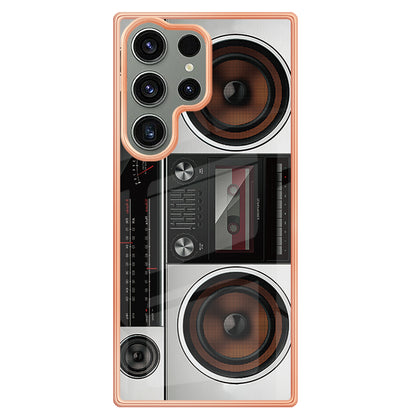 YB IMD Series-19 Style D Phone Case for Samsung Galaxy S23 Ultra , 2.0mm TPU Pattern IMD Electroplating Cover