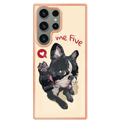 YB IMD Series-19 Style D Phone Case for Samsung Galaxy S23 Ultra , 2.0mm TPU Pattern IMD Electroplating Cover