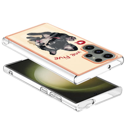 YB IMD Series-19 Style D Phone Case for Samsung Galaxy S23 Ultra , 2.0mm TPU Pattern IMD Electroplating Cover