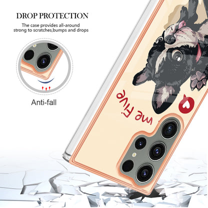 YB IMD Series-19 Style D Phone Case for Samsung Galaxy S23 Ultra , 2.0mm TPU Pattern IMD Electroplating Cover