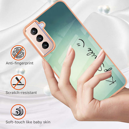 YB IMD Series-19 Style D 2.0mm TPU Case for Samsung Galaxy S21 FE 5G , IMD Pattern Electroplating Anti-Drop Phone Cover