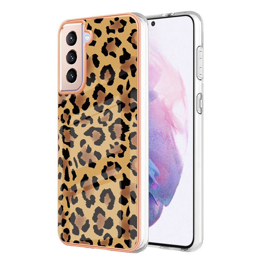 YB IMD Series-19 Style D 2.0mm TPU Case for Samsung Galaxy S21 FE 5G , IMD Pattern Electroplating Anti-Drop Phone Cover