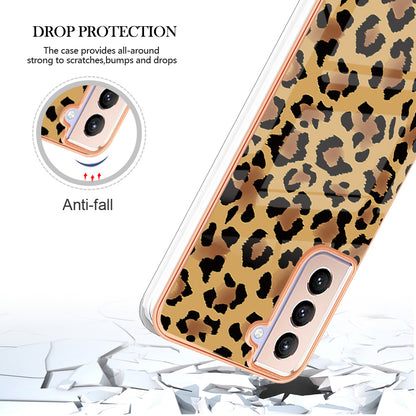 YB IMD Series-19 Style D 2.0mm TPU Case for Samsung Galaxy S21 FE 5G , IMD Pattern Electroplating Anti-Drop Phone Cover