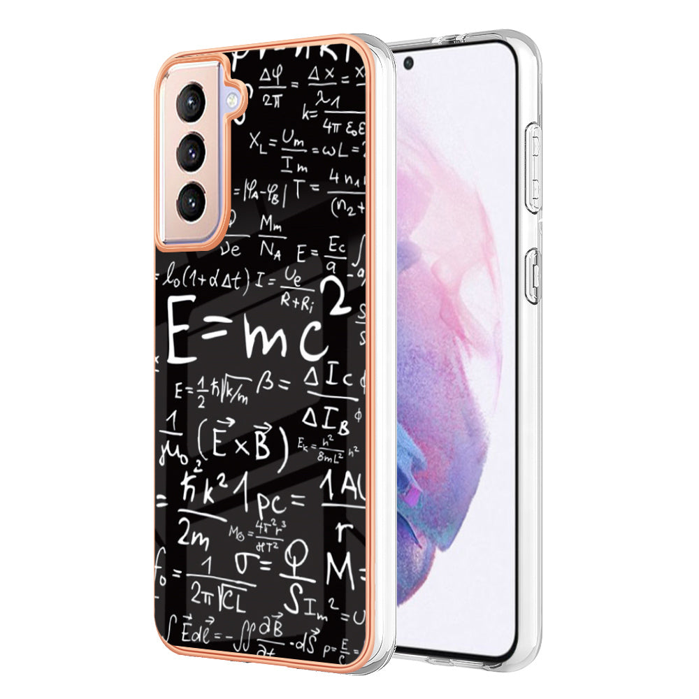 YB IMD Series-19 Style D 2.0mm TPU Case for Samsung Galaxy S21 FE 5G , IMD Pattern Electroplating Anti-Drop Phone Cover