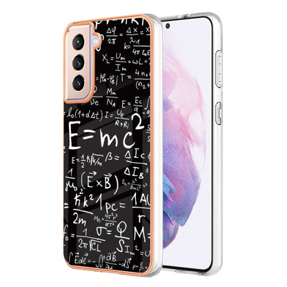 YB IMD Series-19 Style D 2.0mm TPU Case for Samsung Galaxy S21 FE 5G , IMD Pattern Electroplating Anti-Drop Phone Cover