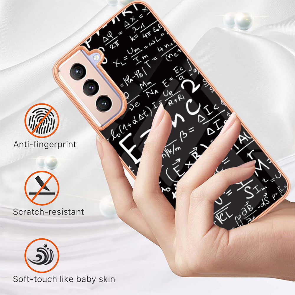 YB IMD Series-19 Style D 2.0mm TPU Case for Samsung Galaxy S21 FE 5G , IMD Pattern Electroplating Anti-Drop Phone Cover