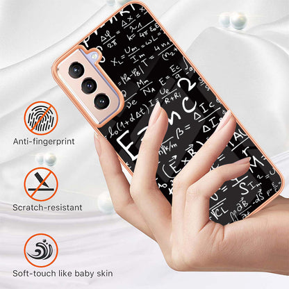 YB IMD Series-19 Style D 2.0mm TPU Case for Samsung Galaxy S21 FE 5G , IMD Pattern Electroplating Anti-Drop Phone Cover