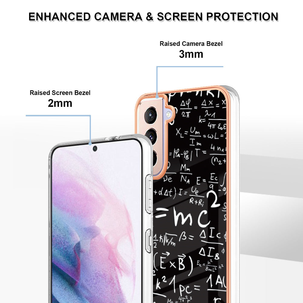 YB IMD Series-19 Style D 2.0mm TPU Case for Samsung Galaxy S21 FE 5G , IMD Pattern Electroplating Anti-Drop Phone Cover
