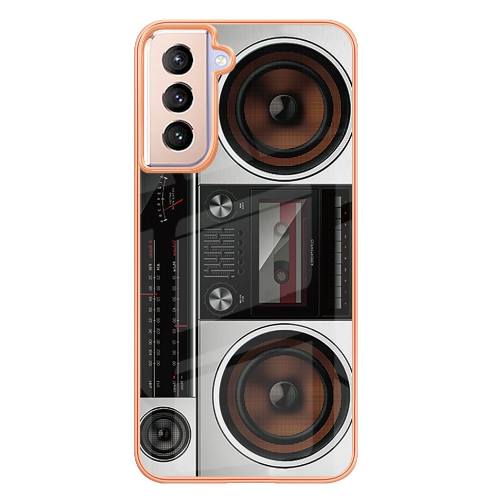 YB IMD Series-19 Style D 2.0mm TPU Case for Samsung Galaxy S21 FE 5G , IMD Pattern Electroplating Anti-Drop Phone Cover