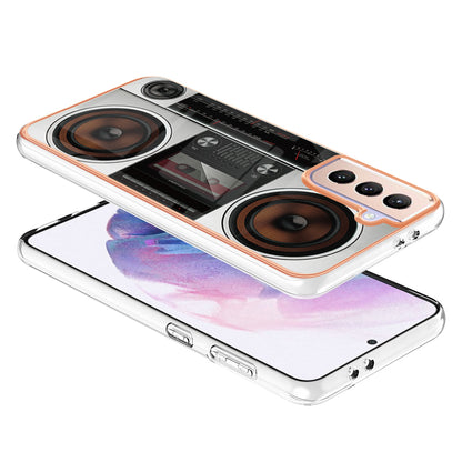 YB IMD Series-19 Style D 2.0mm TPU Case for Samsung Galaxy S21 FE 5G , IMD Pattern Electroplating Anti-Drop Phone Cover