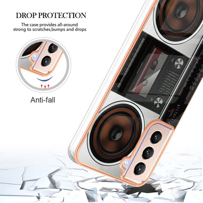 YB IMD Series-19 Style D 2.0mm TPU Case for Samsung Galaxy S21 FE 5G , IMD Pattern Electroplating Anti-Drop Phone Cover