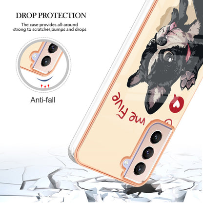 YB IMD Series-19 Style D 2.0mm TPU Case for Samsung Galaxy S21 FE 5G , IMD Pattern Electroplating Anti-Drop Phone Cover