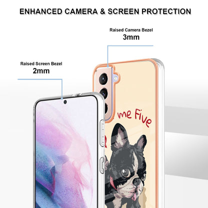 YB IMD Series-19 Style D 2.0mm TPU Case for Samsung Galaxy S21 FE 5G , IMD Pattern Electroplating Anti-Drop Phone Cover