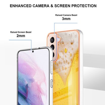 YB IMD Series-19 Style D 2.0mm TPU Case for Samsung Galaxy S21 FE 5G , IMD Pattern Electroplating Anti-Drop Phone Cover