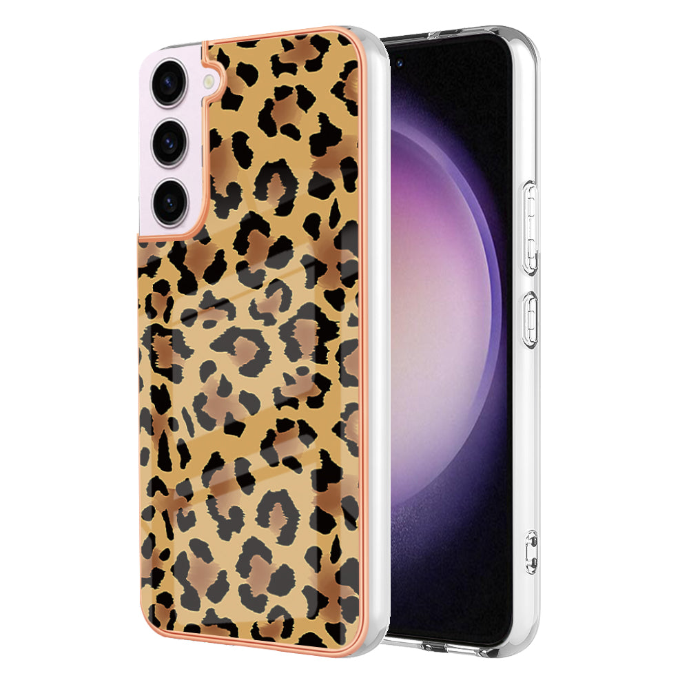 YB IMD Series-19 Style D Electroplating TPU Cover for Samsung Galaxy S22 5G , Pattern IMD 2.0mm Protective Phone Cover