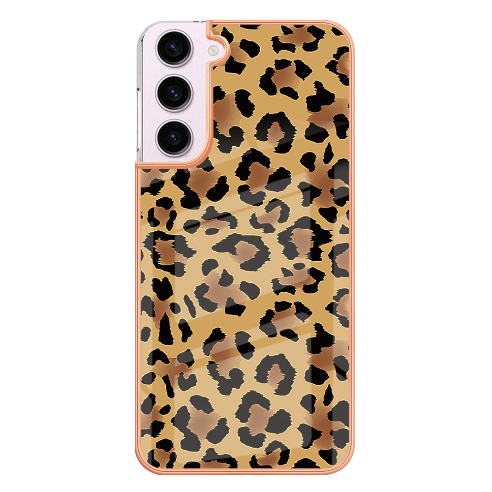 YB IMD Series-19 Style D Electroplating TPU Cover for Samsung Galaxy S22 5G , Pattern IMD 2.0mm Protective Phone Cover