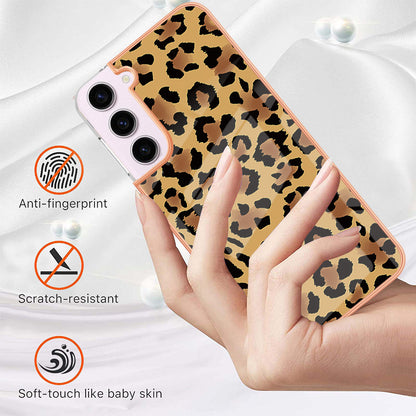 YB IMD Series-19 Style D Electroplating TPU Cover for Samsung Galaxy S22 5G , Pattern IMD 2.0mm Protective Phone Cover