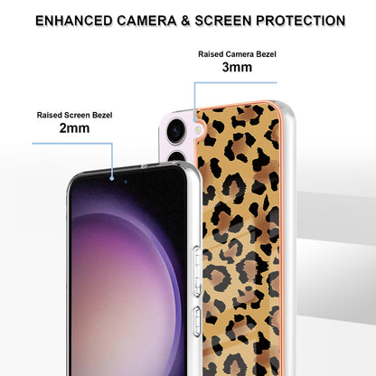 YB IMD Series-19 Style D Electroplating TPU Cover for Samsung Galaxy S22 5G , Pattern IMD 2.0mm Protective Phone Cover