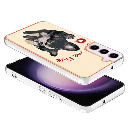 YB IMD Series-19 Style D Electroplating TPU Cover for Samsung Galaxy S22 5G , Pattern IMD 2.0mm Protective Phone Cover