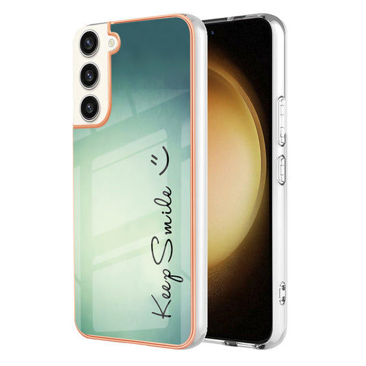 YB IMD Series-19 Style D Electroplating Case for Samsung Galaxy S23+ , 2.0mm TPU IMD Pattern Phone Cover