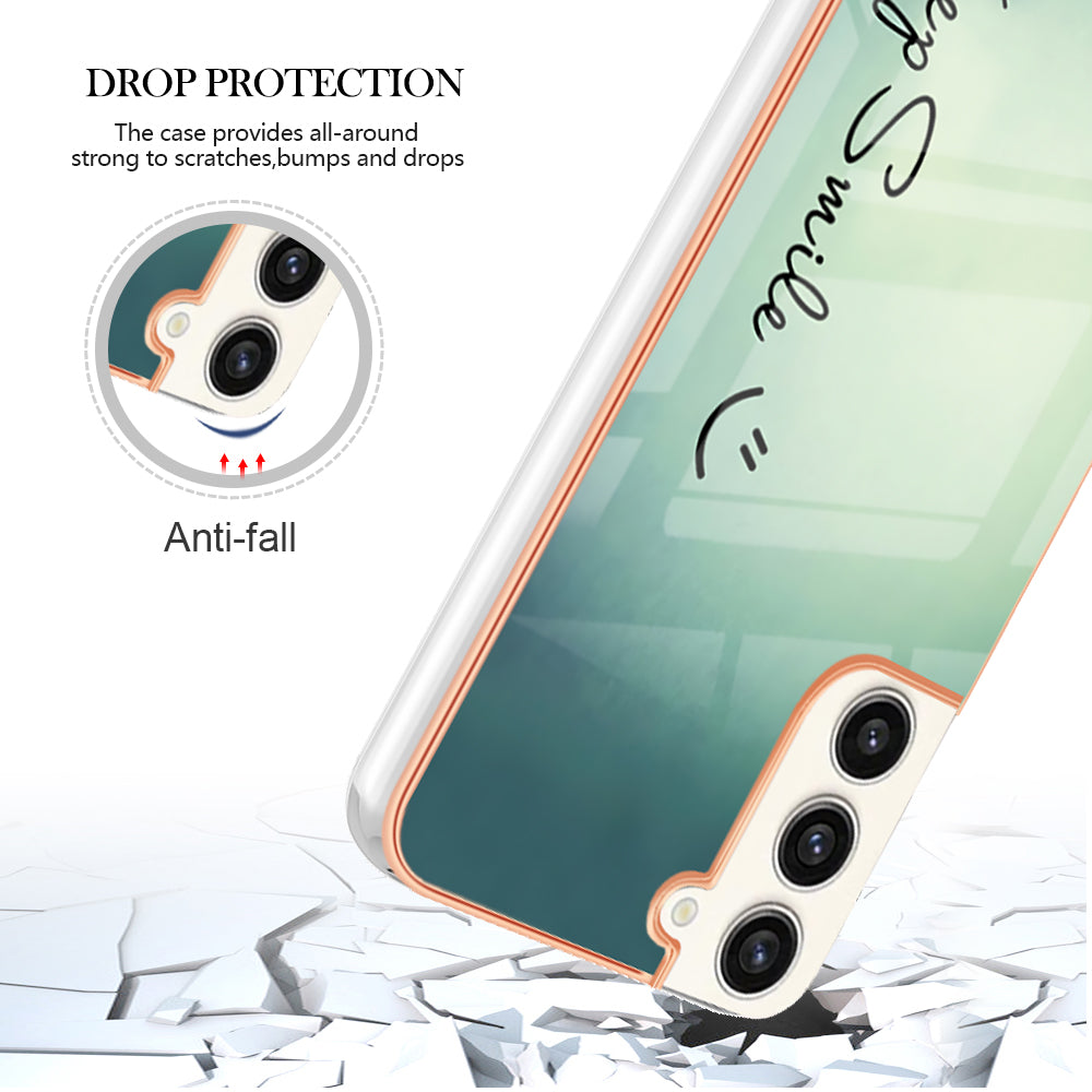 YB IMD Series-19 Style D Electroplating Case for Samsung Galaxy S23+ , 2.0mm TPU IMD Pattern Phone Cover